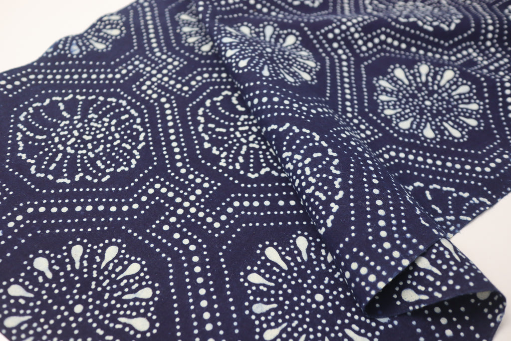 Japanese Indigo Fabric (Aizome) – Vintage Yukata / Kimono Cotton Textile for Quilting, Sewing & Craft – Authentic  Blue Cloth