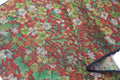 Japanese Wool Kimono Fabric – 1970s Deadstock Floral Brown Textile for Sewing, Quilting & Craft – Vintage Japanese Cloth