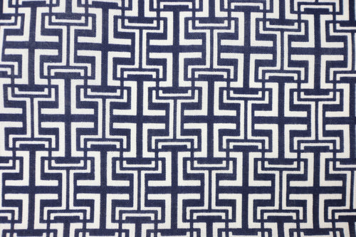 Japanese Cotton Fabric – Deadstock Yukata / kimono  Cotton Textile Geometric Pattern for Quilting, Sewing & Craft – Authentic Hand-Dyed Blue Cloth
