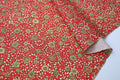 Japanese Wool Kimono Fabric – 1970s Deadstock Soft Vermilion　Red Orange  Floral Textile for Sewing, Quilting & Craft – Vintage Japanese Cloth