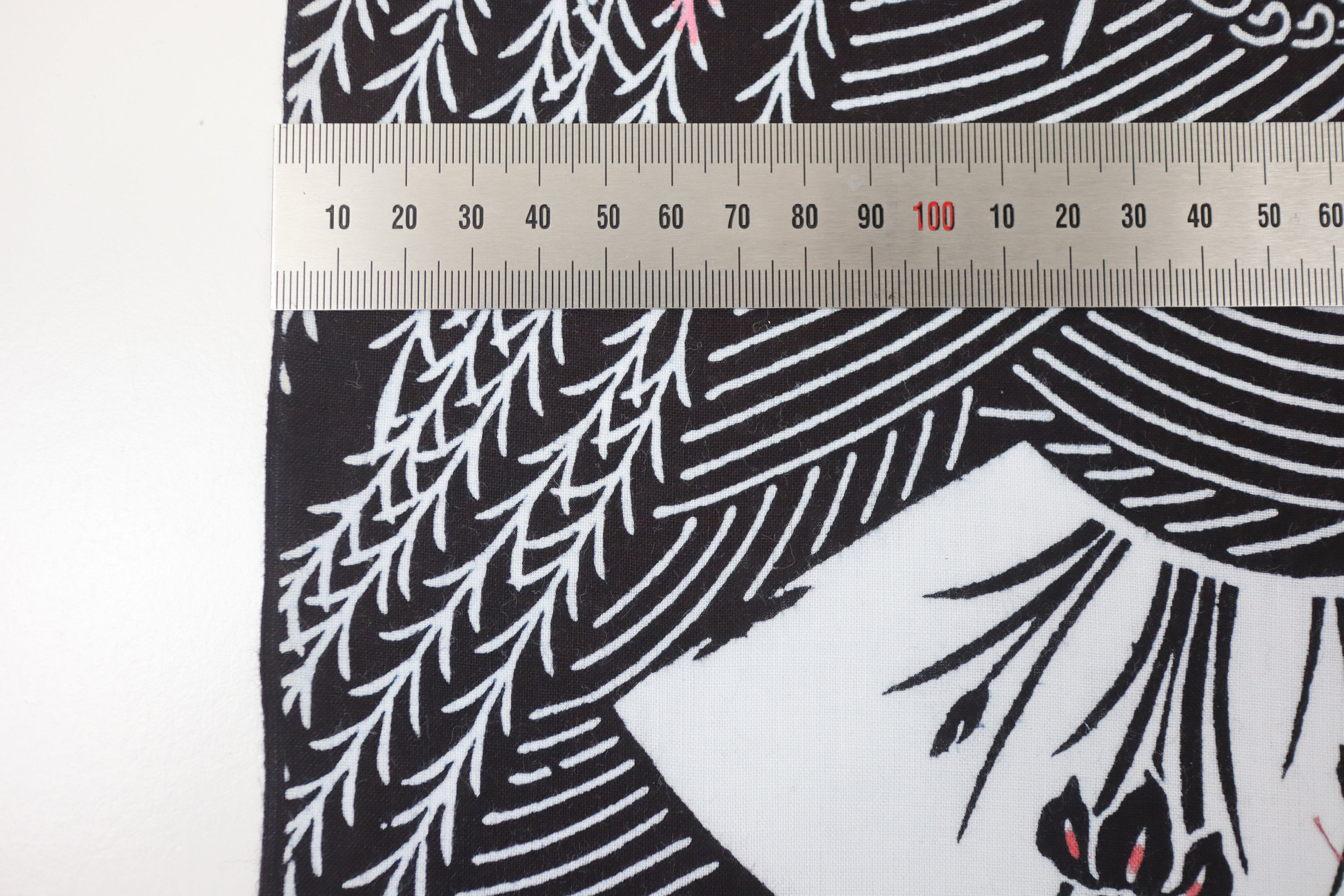 Japanese Cotton Fabric – Deadstock Chusen Yukata / kimono  Cotton Textile Fan & Iris Pattern for Quilting, Sewing & Craft – Authentic Hand-Dyed Dark Navy Blue Cloth
