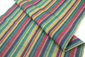 Japanese Tsumugi Silk Fabric (Multicolor Variegated Stripe Pattern)