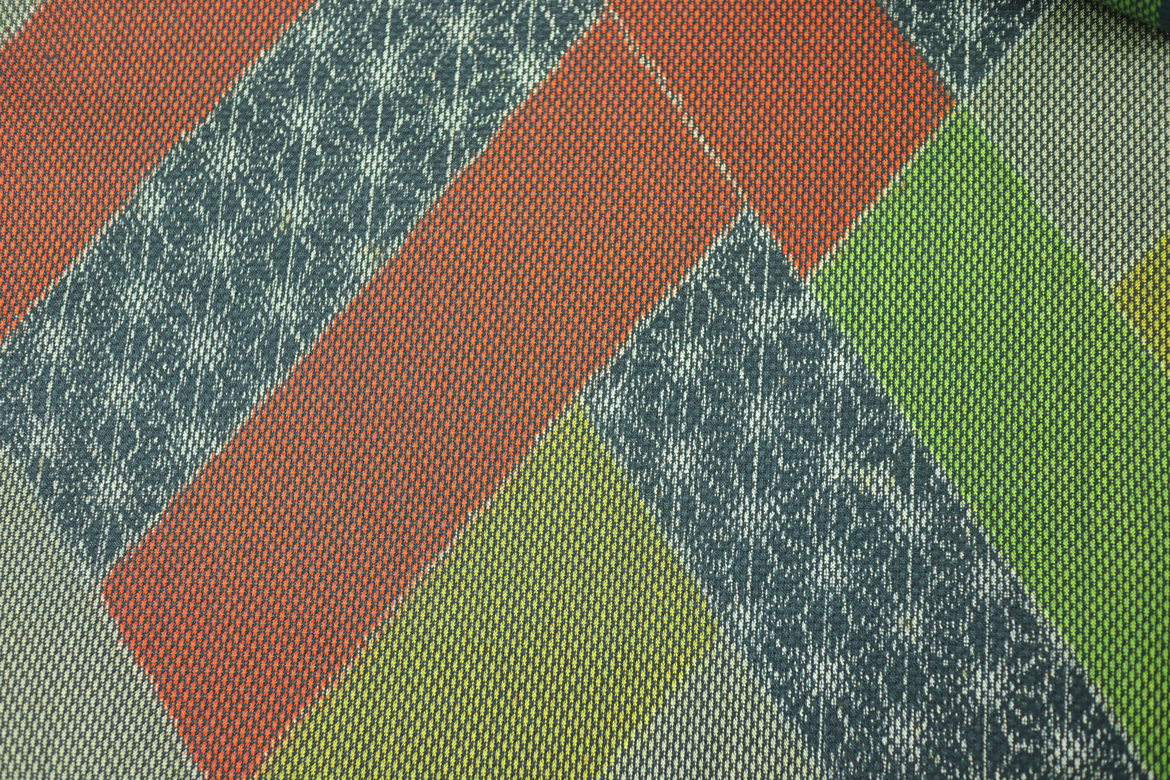Japanese Oshima Tsumugi Silk Fabric (Multicolor Patchwork-Style Pattern)