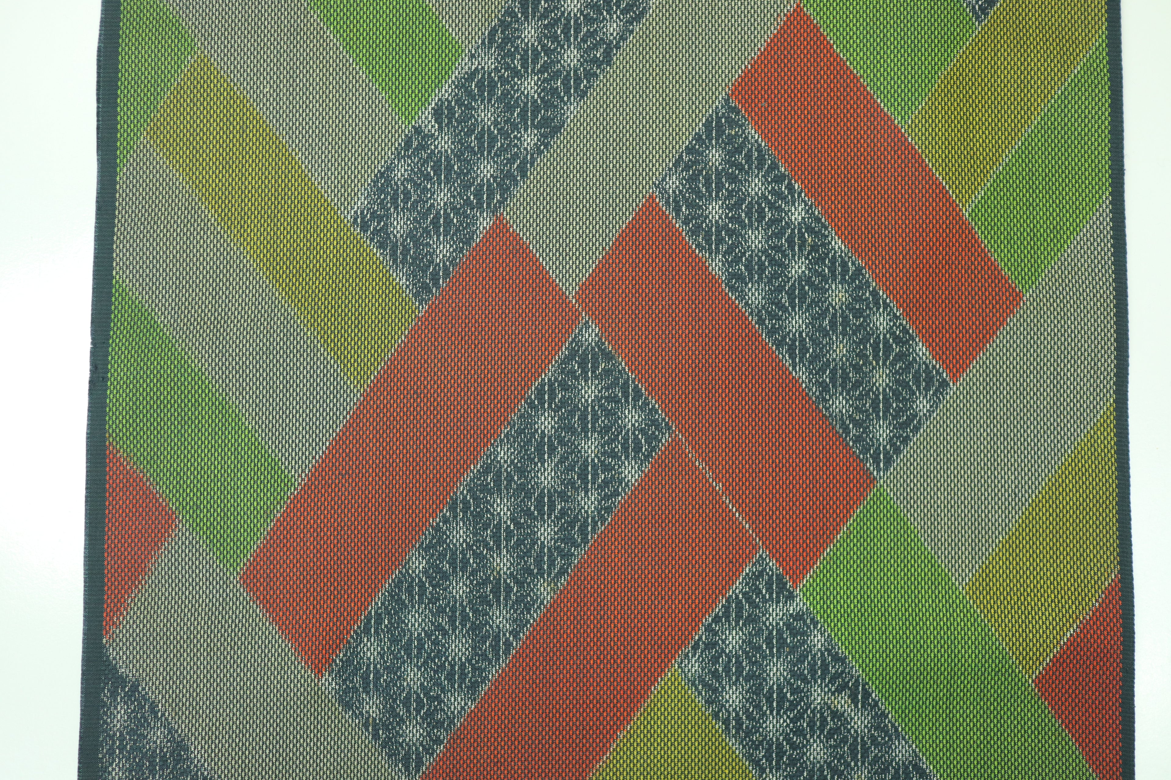 Japanese Oshima Tsumugi Silk Fabric (Multicolor Patchwork-Style Pattern)