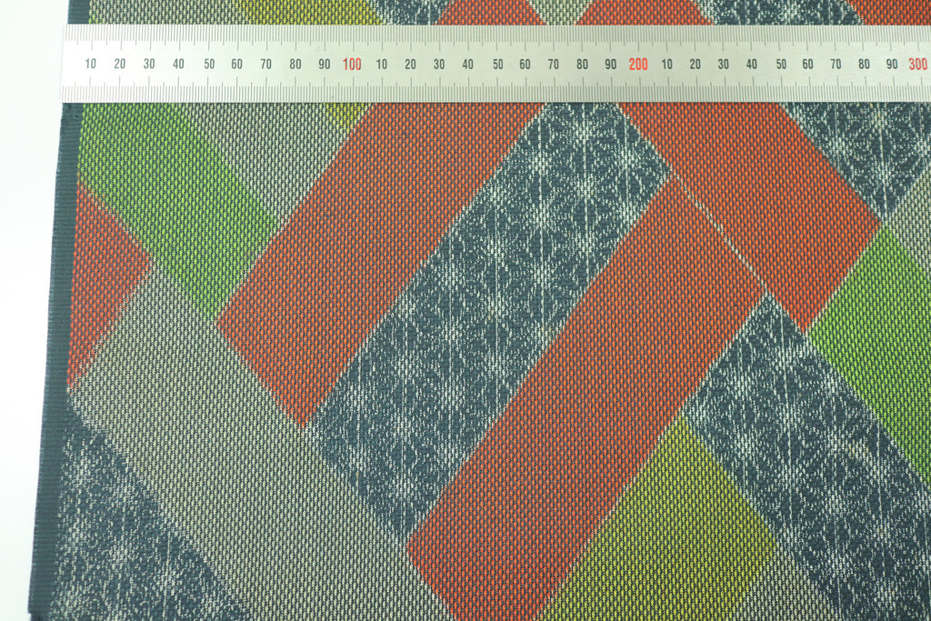 Japanese Oshima Tsumugi Silk Fabric (Multicolor Patchwork-Style Pattern)