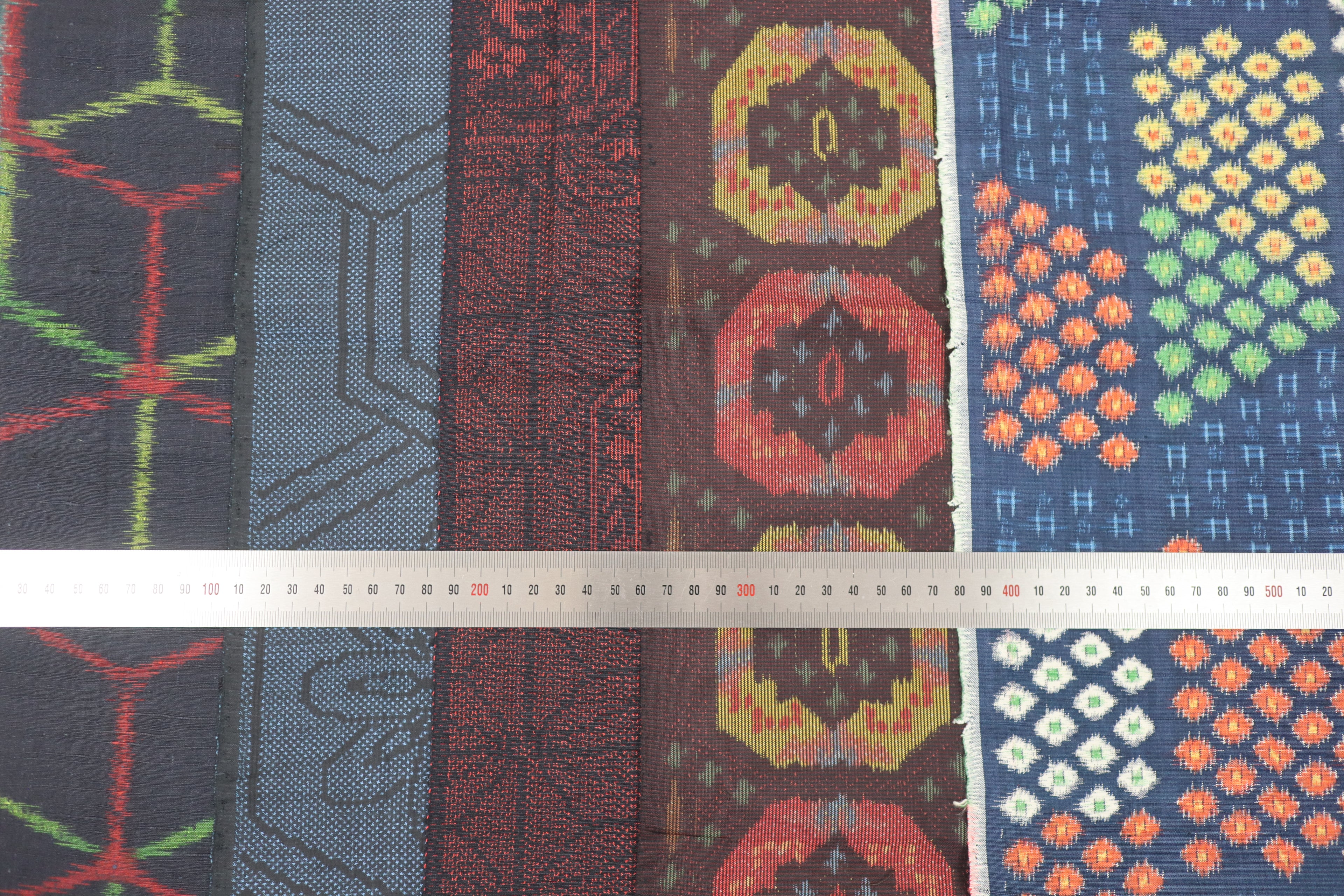 Vintage Japanese Tsumugi Silk Fabric Scrap Set (5 Pieces) -TSET002