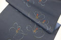 Japanese Wool Kimono Fabric – 1970s Deadstock Dark navy blue camellia  Pattern Textile for Sewing, Quilting & Craft – Vintage Japanese Cloth