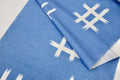 Japanese Tsumugi Silk  – Deadstock  / kimono  Silk  Textile Light Blue and white Igeta Pattern for Quilting, Sewing & Craft