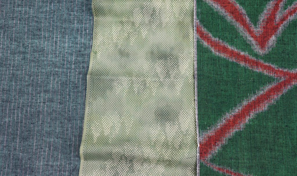 Vintage Japanese Tsumugi Silk Fabric Scrap Set (5 Pieces) -TSET004