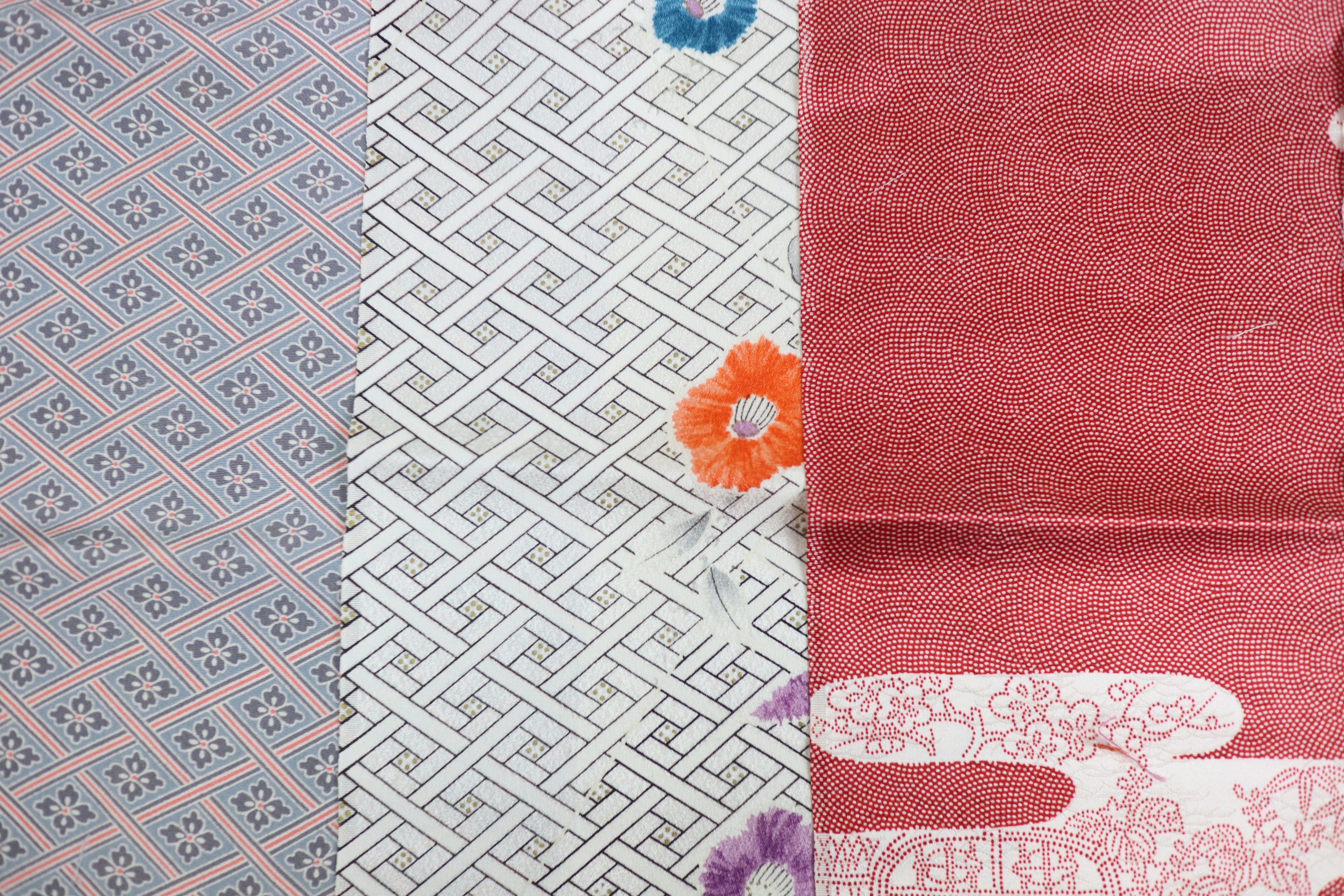 Vintage Japanese Soft Silk Fabric Scrap Set (5 Pieces) -SSET002