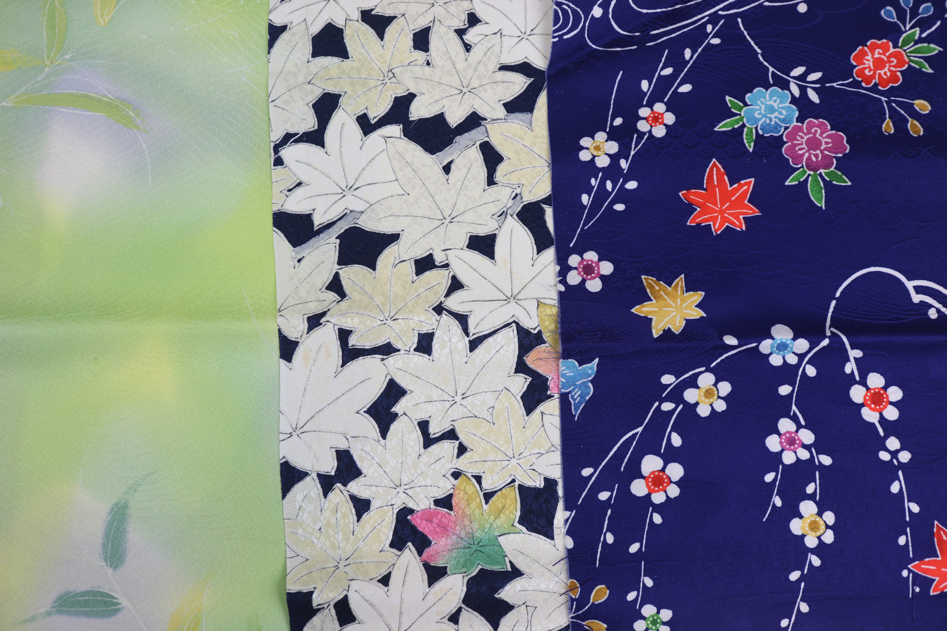 Vintage Japanese Soft Silk Fabric Scrap Set (5 Pieces) -SSET003