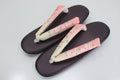 Women’s Zori Sandals Deep Plum and pink – Comfortable Japanese Kimono Shoes  (New)