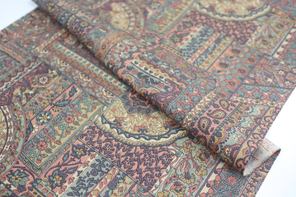 Vintage Japanese Silk Kimono Fabric Panel  - Oriental Sarasa pattern