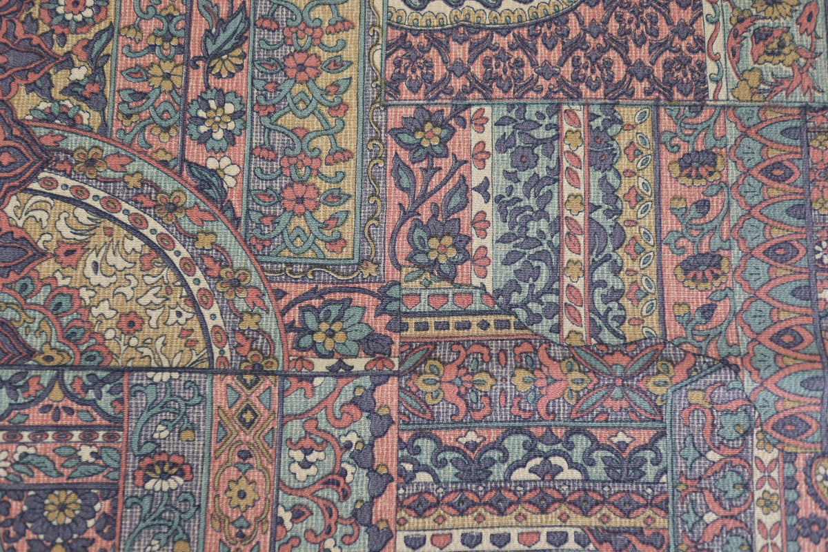 Vintage Japanese Silk Kimono Fabric Panel  - Oriental Sarasa pattern