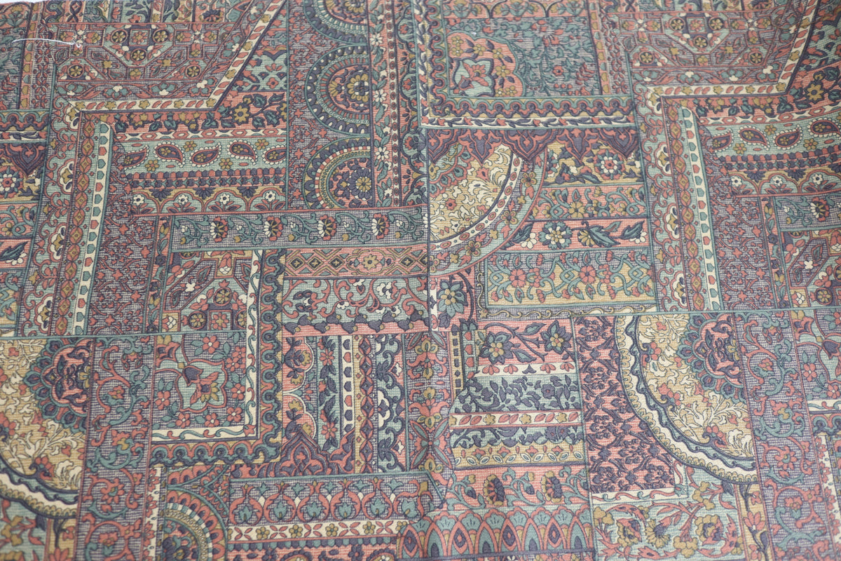Vintage Japanese Silk Kimono Fabric Panel  - Oriental Sarasa pattern