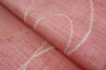 Vintage Japanese Tsumugi Silk Kimono Fabric Panel  - Soft Orange Red Geometric Pattern
