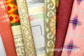 7  Assorted Spring Colors  Kimono Tsumugi Silk Fabric Scrap Set　HARU